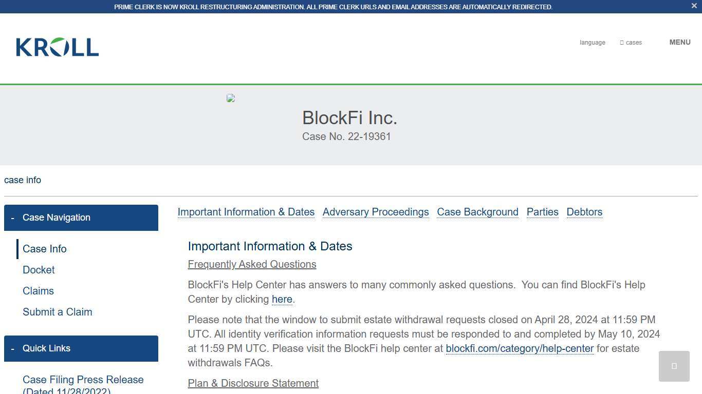 Kroll Restructuring Administration
