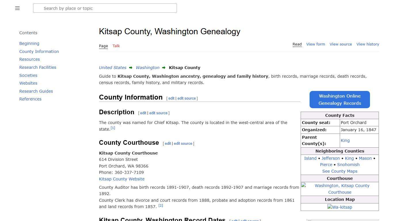 Kitsap County, Washington Genealogy • FamilySearch